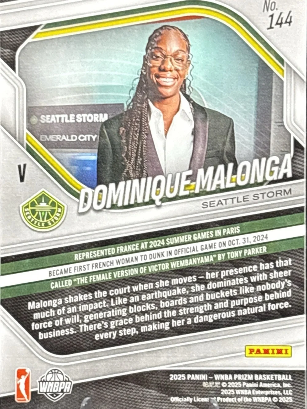 Panini Prizm Dominique Malonga Seattle Storm Rookie Card